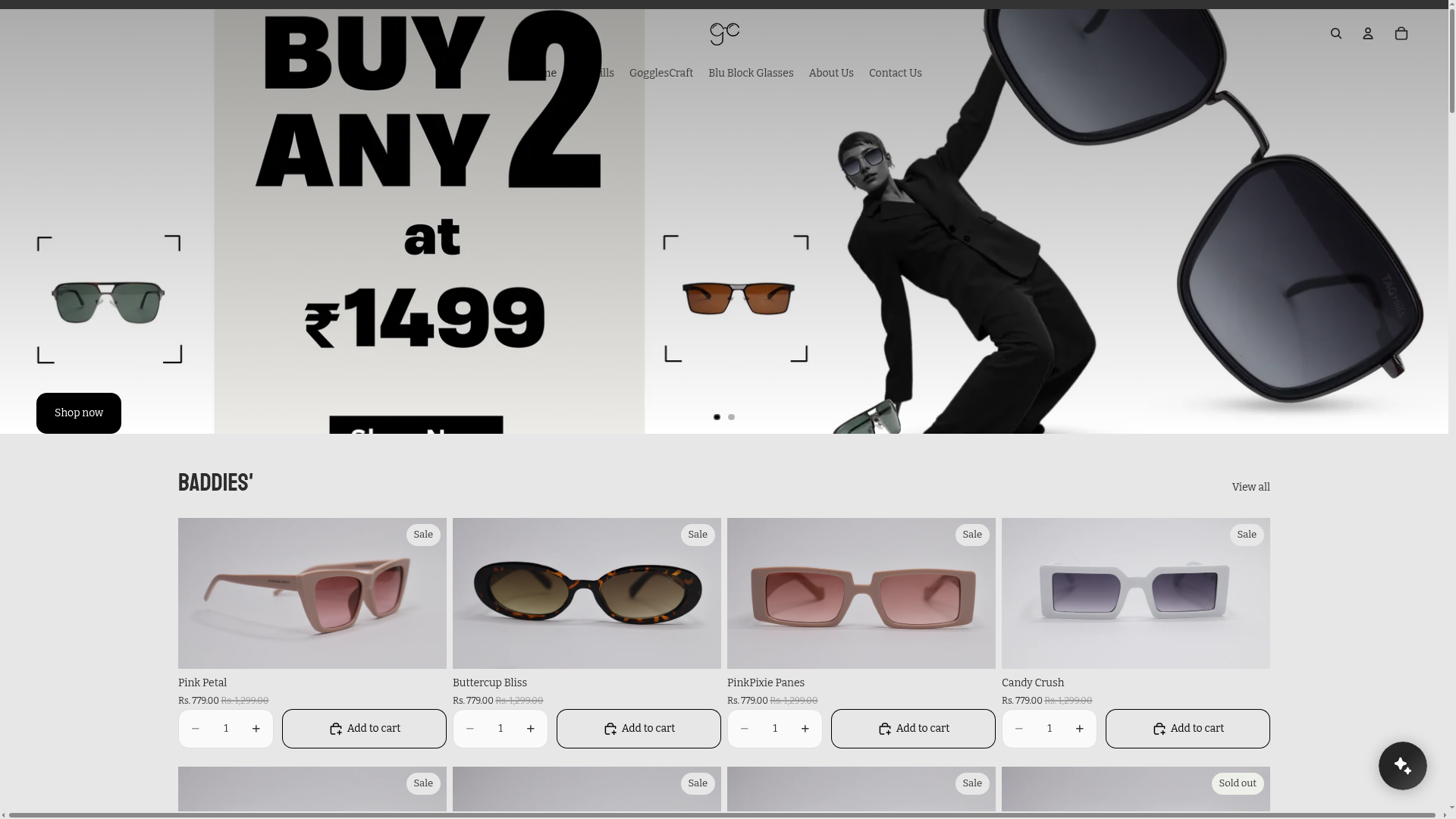 Goggles Craft website preview